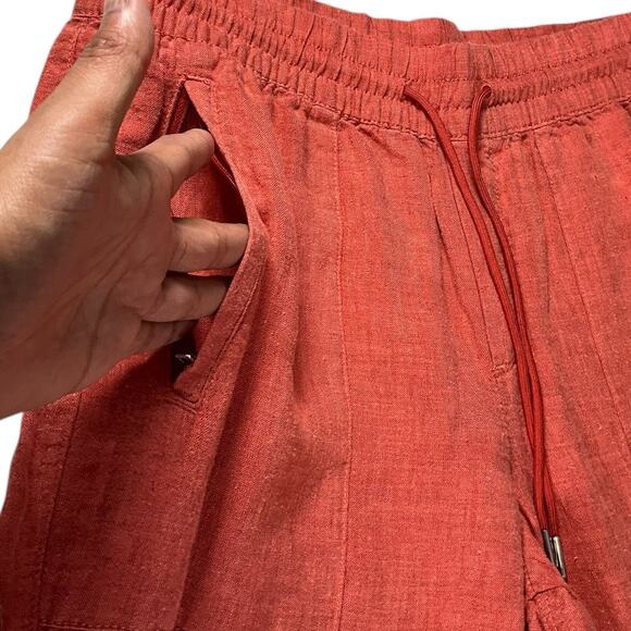 Athleta 100% Linen Pants NWOT Relaxed Fit Womens Casual Summer Style Size 10P - Picture 3 of 10